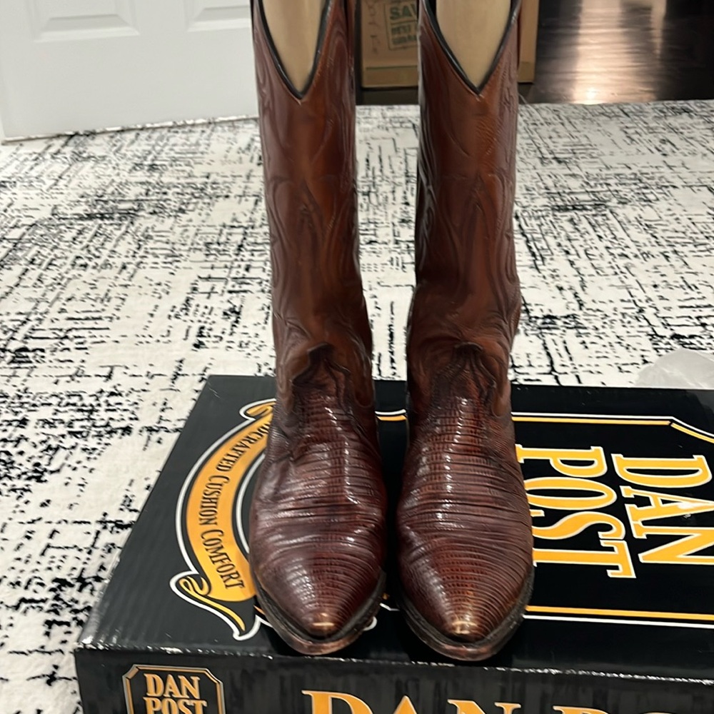 Dan Post western boots. Preowned. 7 1/2 Preowned. Brown lizard